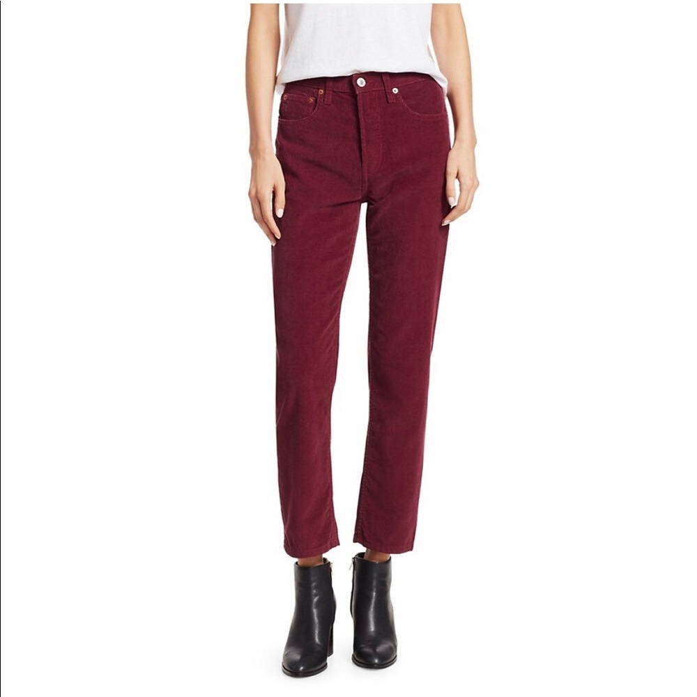 Re/Done Stovepipe Cropped Corduroy Size 29